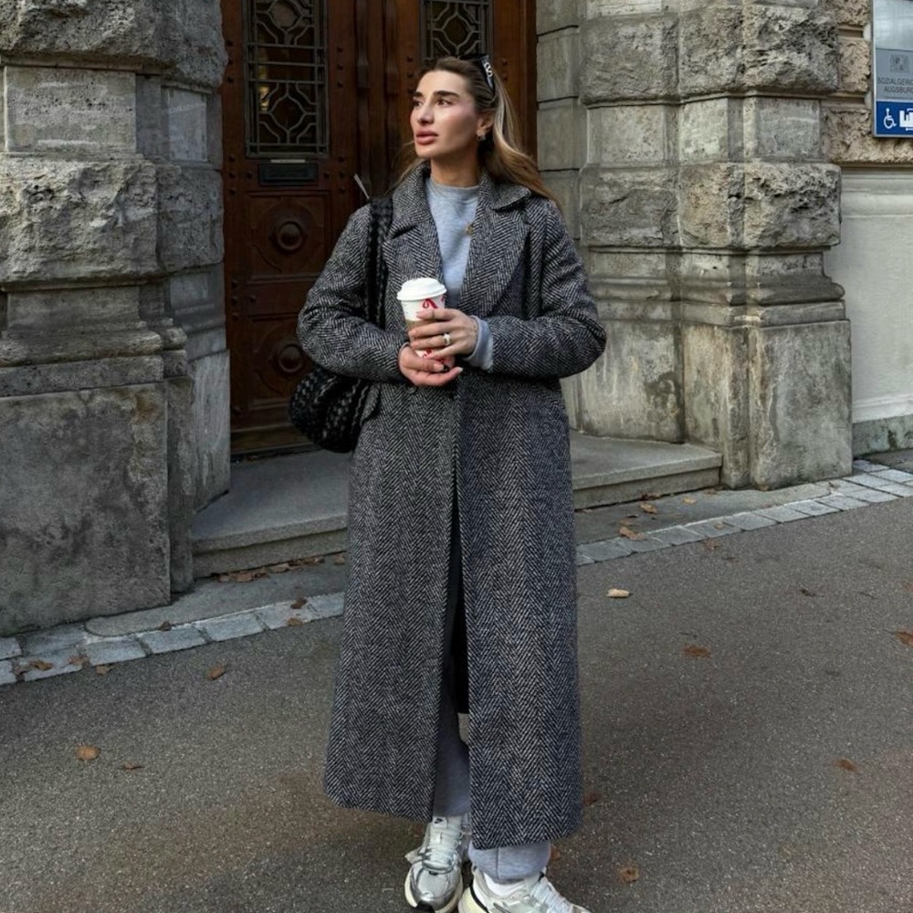 Gray Long Wool Trench Coat (Brand New)